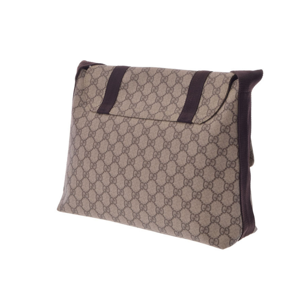 Gucci Crossbody trim Supreme bag canvas GG brown leather messenger